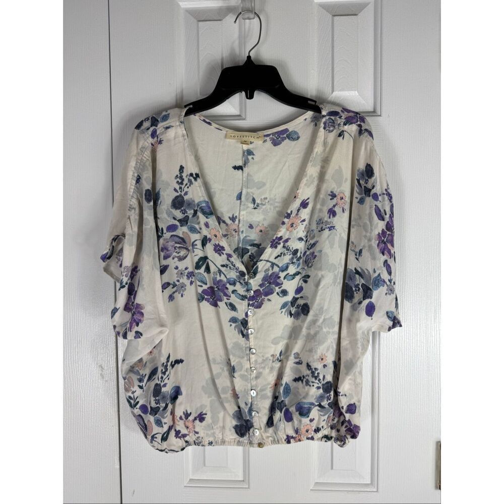 Lovestitch Womens Floral Blouse Size M